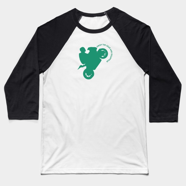 Drop A Gear And Disappear Baseball T-Shirt by vcent